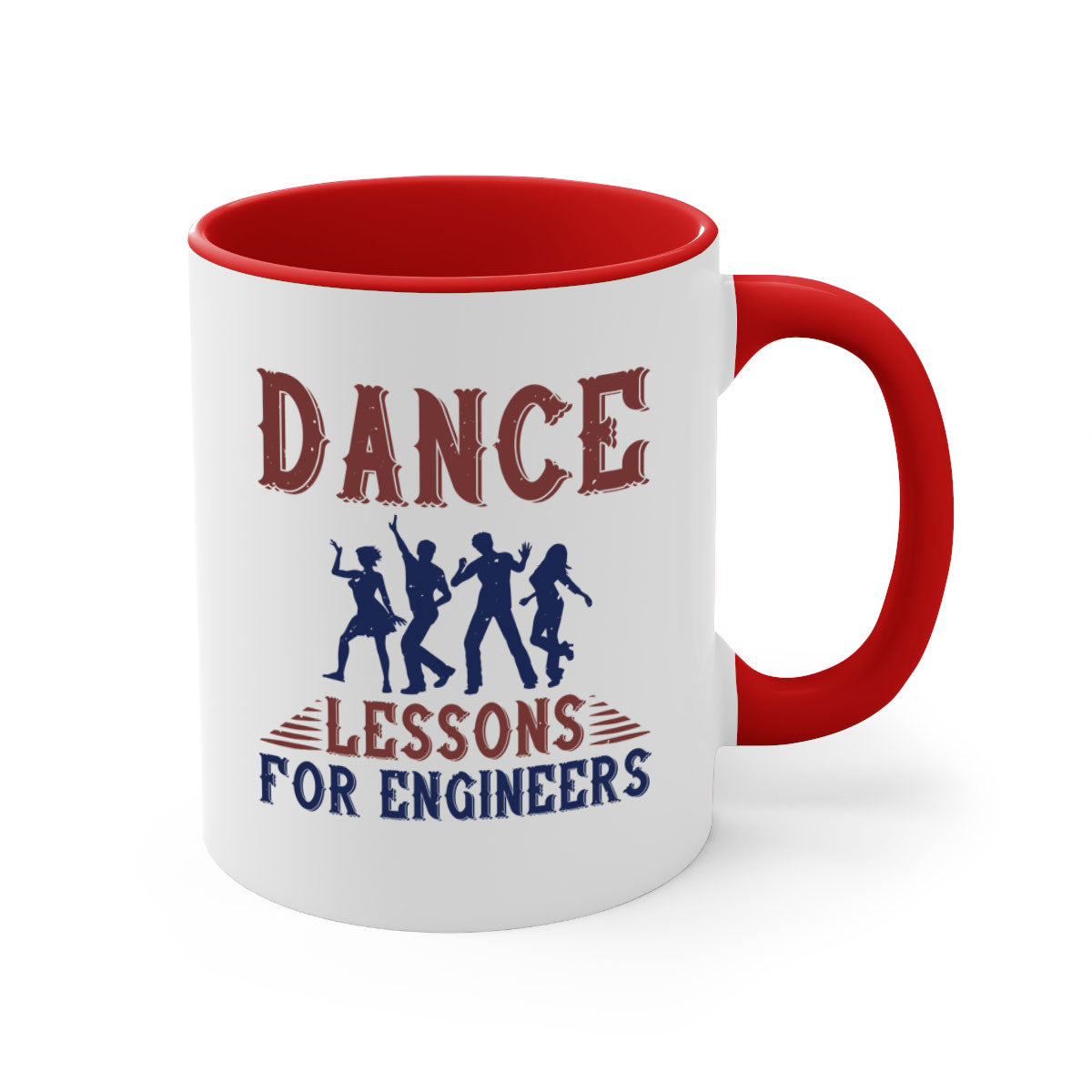 DANCE LESSONS FOR ENGINEERS Style 23# Mug with colorful handle and glossy finish, available in multiple colors.