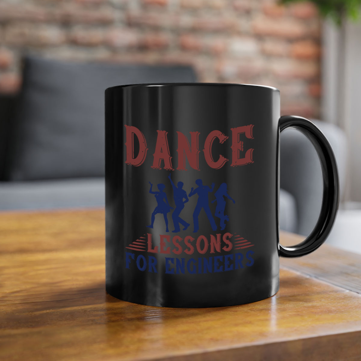DANCE LESSONS FOR ENGINEERS Style 23# Mug with colorful handle and glossy finish, available in multiple colors.