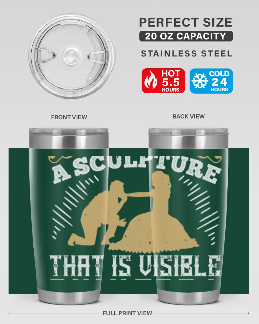 Dancing is Creating a Sculpture 20oz and 30oz Tumblers made of stainless steel with a stylish design, showcasing their double wall vacuum insulation.