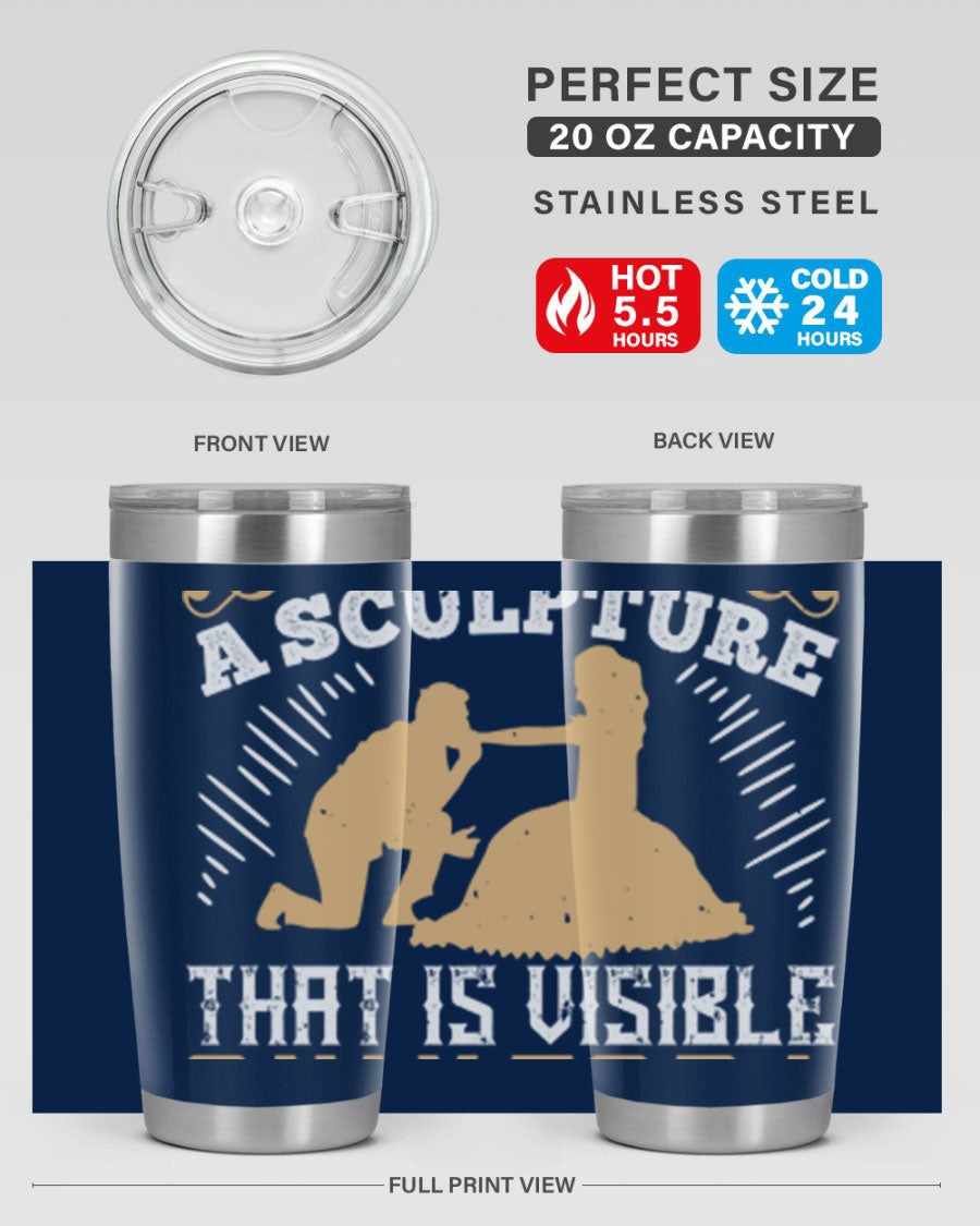 Dancing is Creating a Sculpture 20oz and 30oz Tumblers made of stainless steel with a stylish design, showcasing their double wall vacuum insulation.