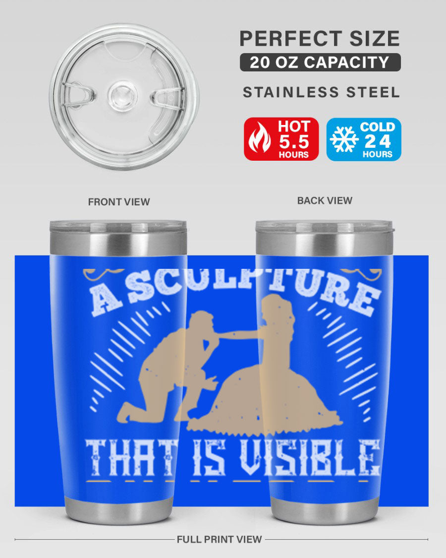 Dancing is Creating a Sculpture 20oz and 30oz Tumblers made of stainless steel with a stylish design, showcasing their double wall vacuum insulation.