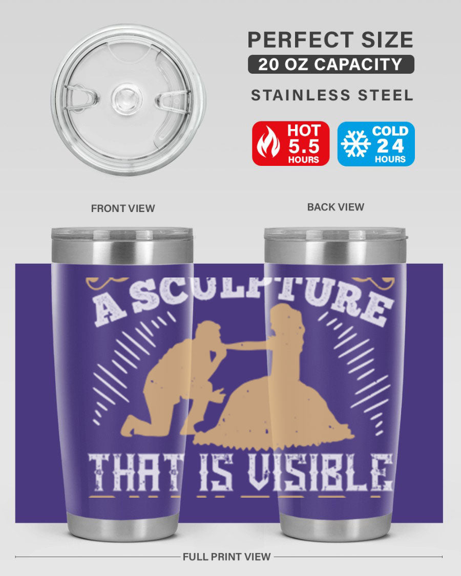 Dancing is Creating a Sculpture 20oz and 30oz Tumblers made of stainless steel with a stylish design, showcasing their double wall vacuum insulation.