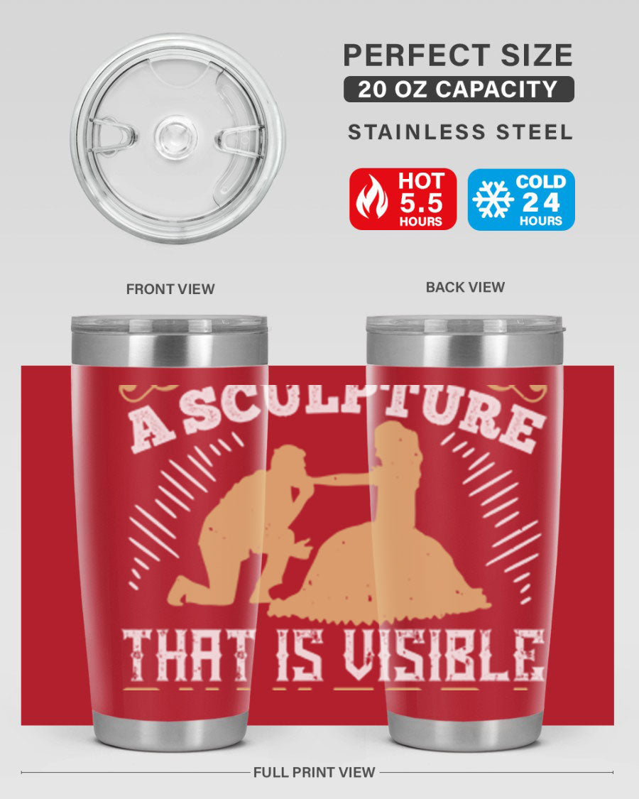 Dancing is Creating a Sculpture 20oz and 30oz Tumblers made of stainless steel with a stylish design, showcasing their double wall vacuum insulation.