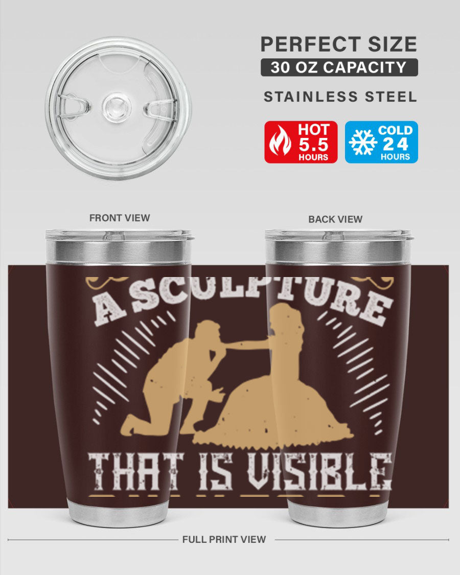 Dancing is Creating a Sculpture 20oz and 30oz Tumblers made of stainless steel with a stylish design, showcasing their double wall vacuum insulation.