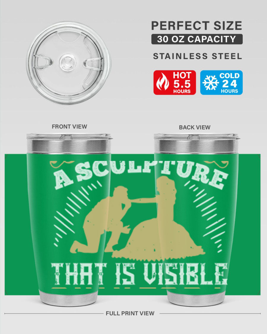 Dancing is Creating a Sculpture 20oz and 30oz Tumblers made of stainless steel with a stylish design, showcasing their double wall vacuum insulation.