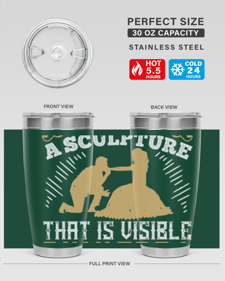 Dancing is Creating a Sculpture 20oz and 30oz Tumblers made of stainless steel with a stylish design, showcasing their double wall vacuum insulation.