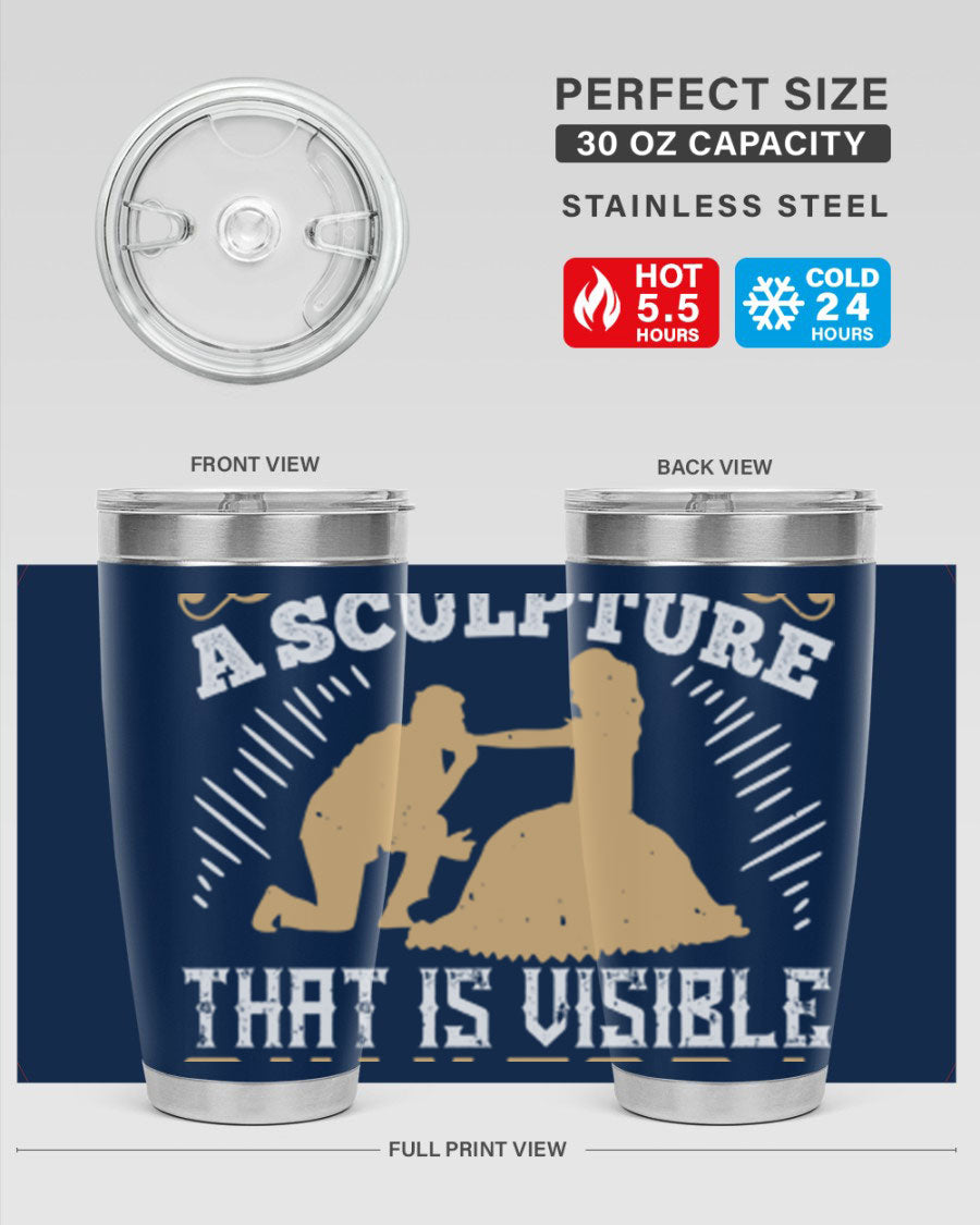 Dancing is Creating a Sculpture 20oz and 30oz Tumblers made of stainless steel with a stylish design, showcasing their double wall vacuum insulation.