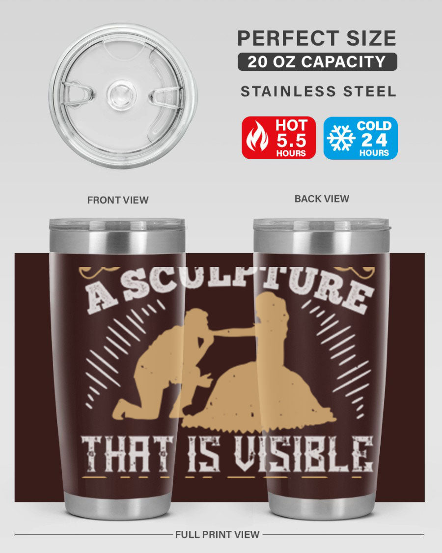 Dancing is Creating a Sculpture 20oz and 30oz Tumblers made of stainless steel with a stylish design, showcasing their double wall vacuum insulation.