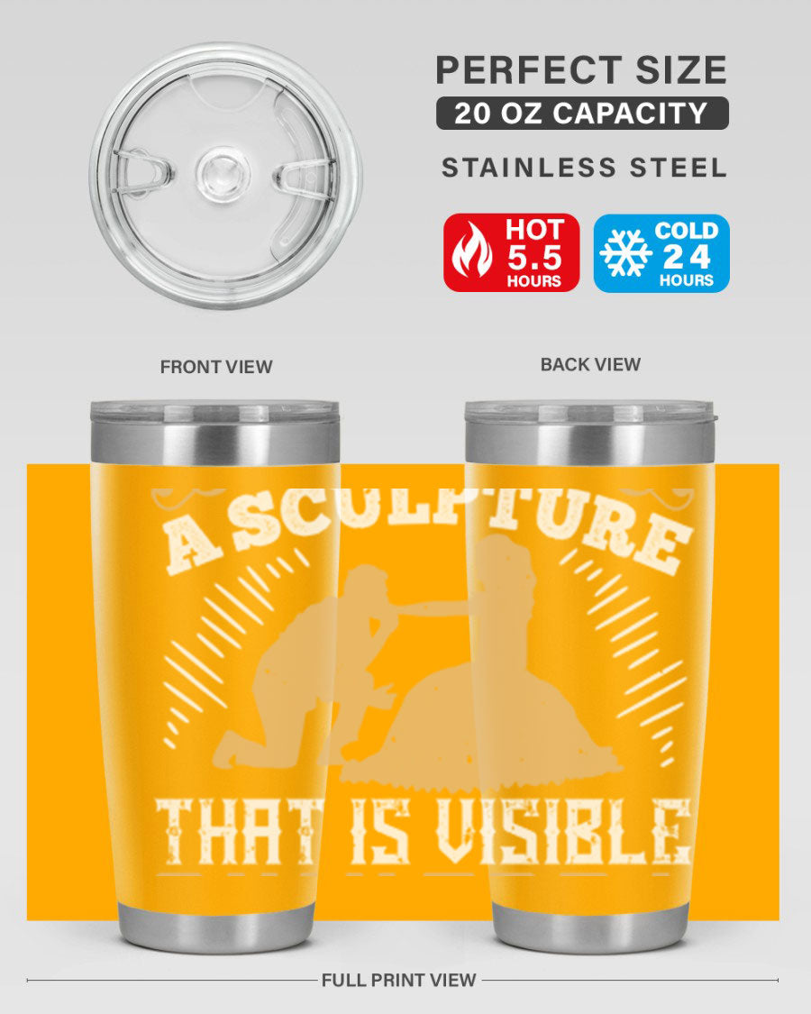 Dancing is Creating a Sculpture 20oz and 30oz Tumblers made of stainless steel with a stylish design, showcasing their double wall vacuum insulation.