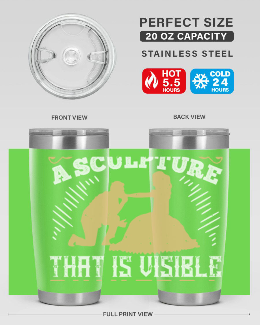 Dancing is Creating a Sculpture 20oz and 30oz Tumblers made of stainless steel with a stylish design, showcasing their double wall vacuum insulation.