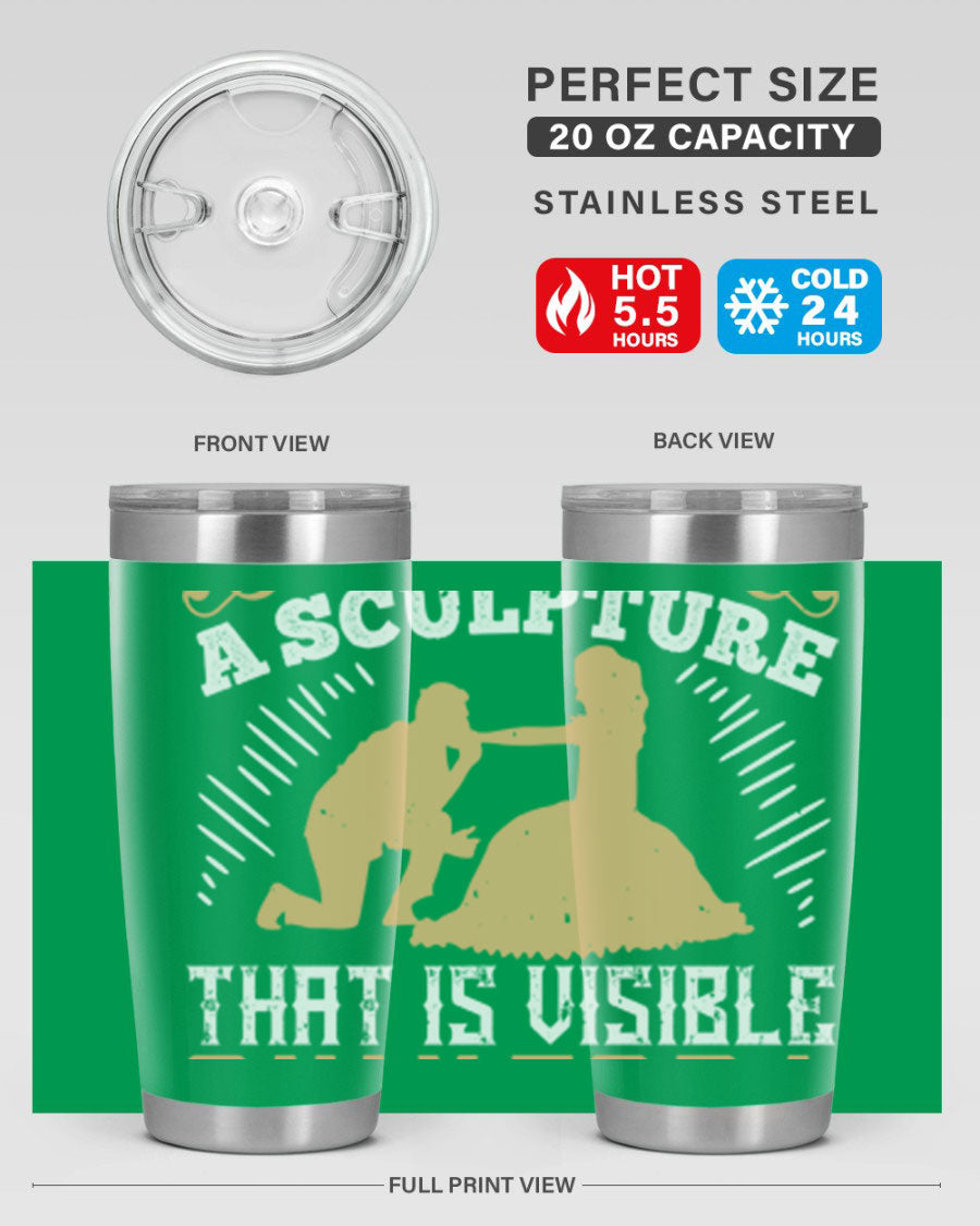 Dancing is Creating a Sculpture 20oz and 30oz Tumblers made of stainless steel with a stylish design, showcasing their double wall vacuum insulation.