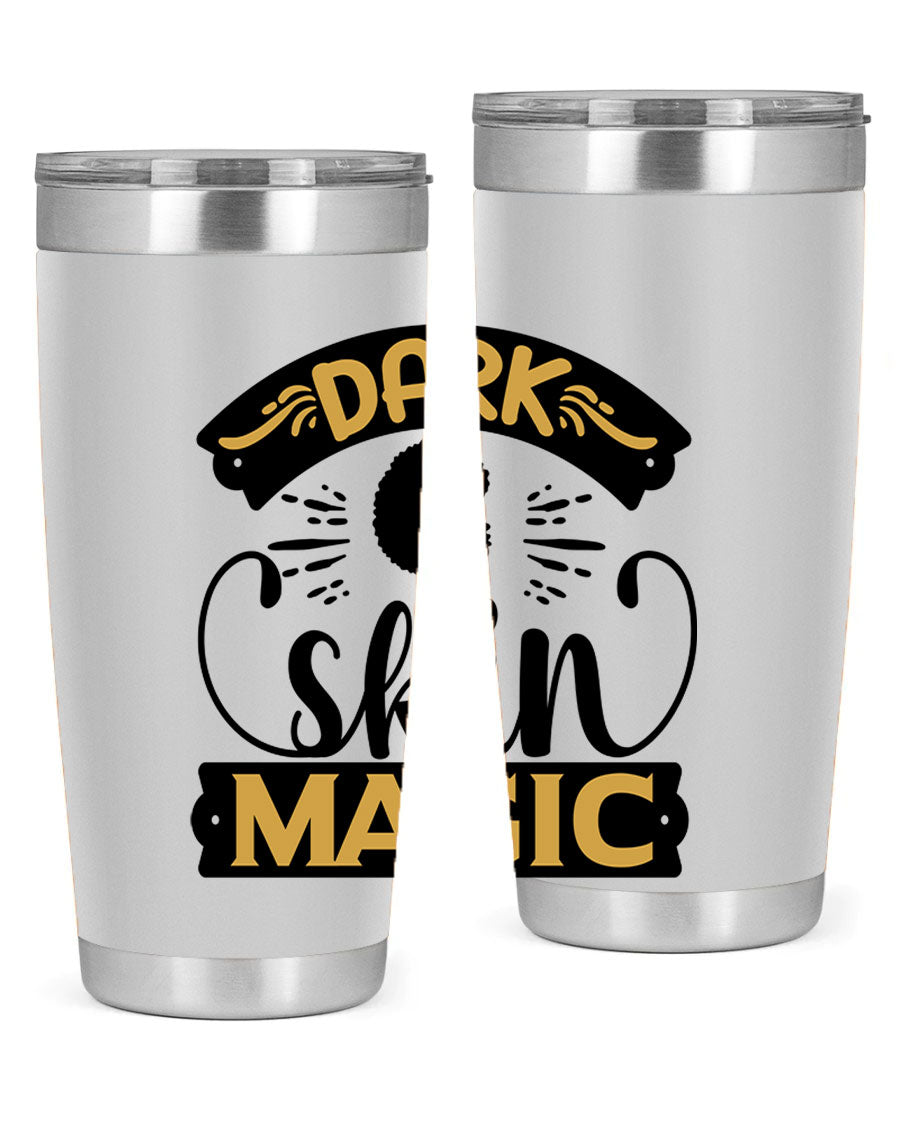 Dark Skin Magic Style 42# Tumbler in stainless steel with vibrant design, perfect for hot and cold beverages.
