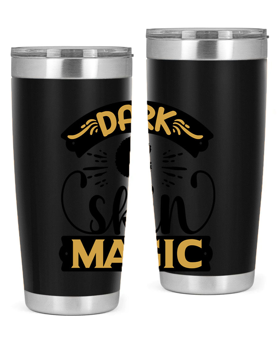 Dark Skin Magic Style 42# Tumbler in stainless steel with vibrant design, perfect for hot and cold beverages.