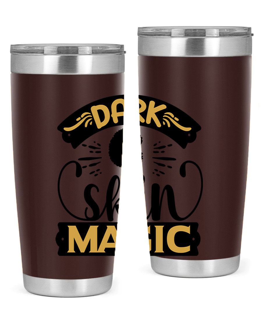 Dark Skin Magic Style 42# Tumbler in stainless steel with vibrant design, perfect for hot and cold beverages.