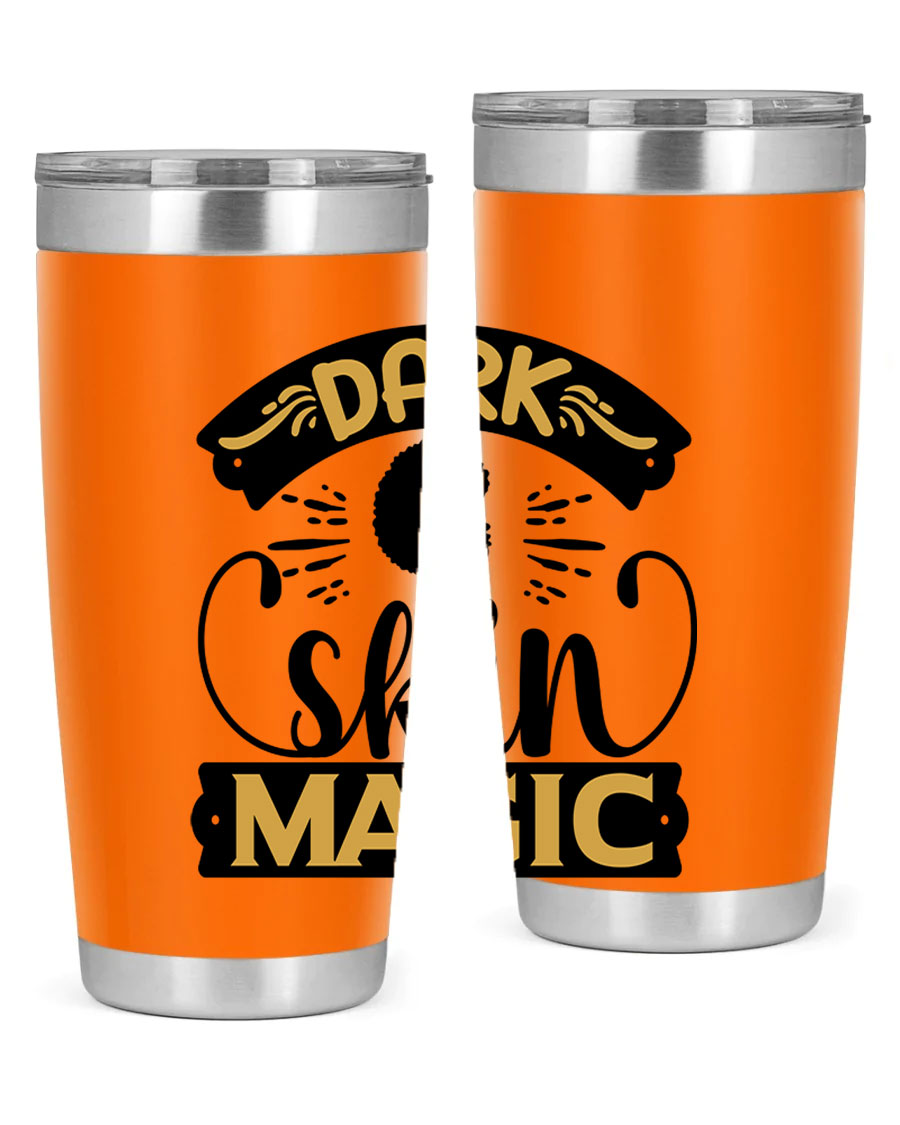 Dark Skin Magic Style 42# Tumbler in stainless steel with vibrant design, perfect for hot and cold beverages.