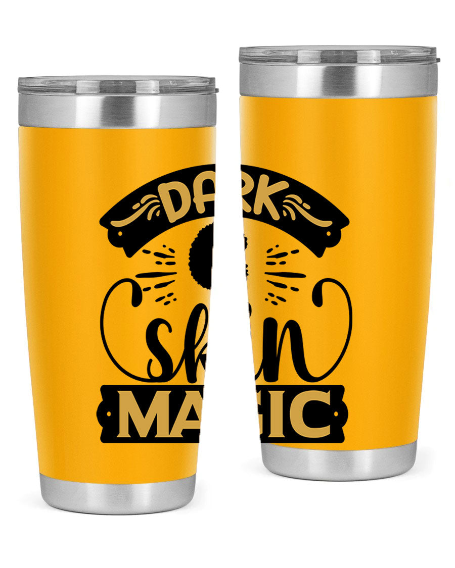 Dark Skin Magic Style 42# Tumbler in stainless steel with vibrant design, perfect for hot and cold beverages.