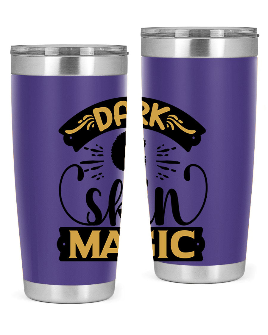 Dark Skin Magic Style 42# Tumbler in stainless steel with vibrant design, perfect for hot and cold beverages.