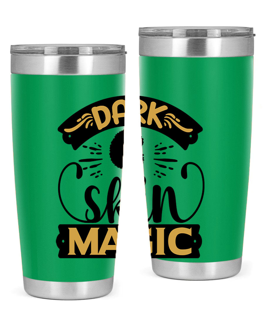 Dark Skin Magic Style 42# Tumbler in stainless steel with vibrant design, perfect for hot and cold beverages.