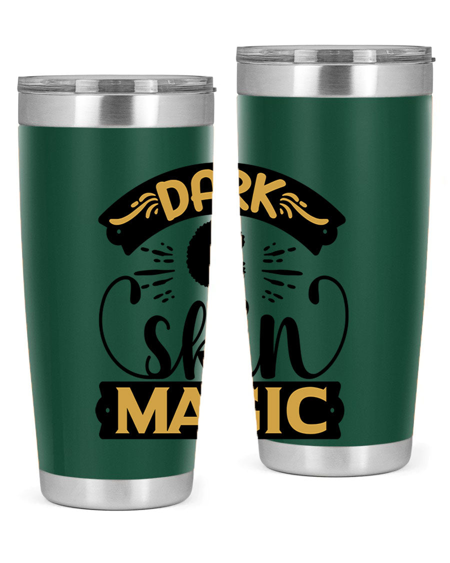Dark Skin Magic Style 42# Tumbler in stainless steel with vibrant design, perfect for hot and cold beverages.