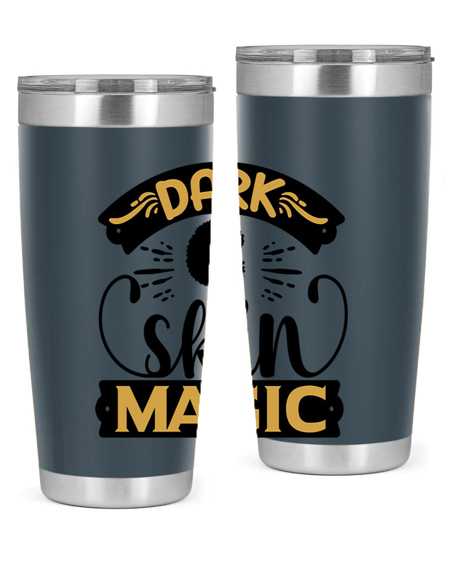 Dark Skin Magic Style 42# Tumbler in stainless steel with vibrant design, perfect for hot and cold beverages.