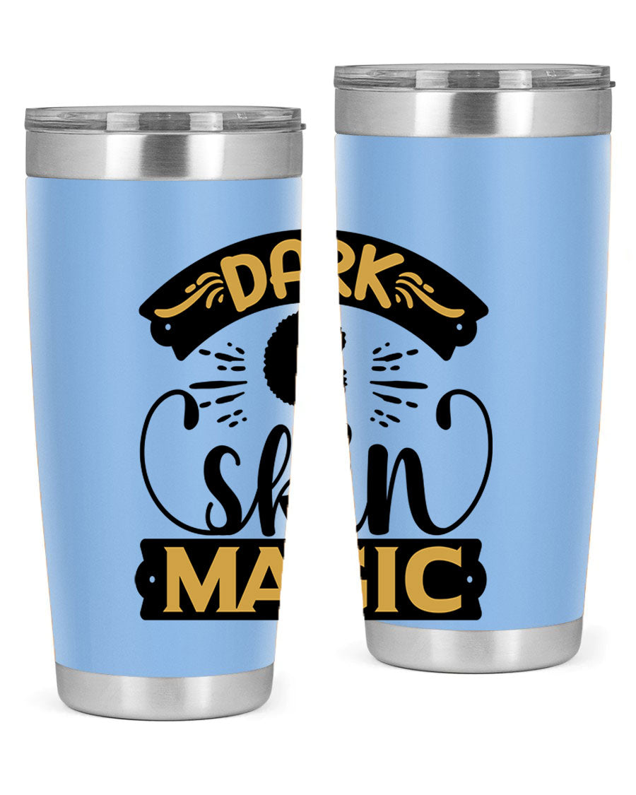 Dark Skin Magic Style 42# Tumbler in stainless steel with vibrant design, perfect for hot and cold beverages.
