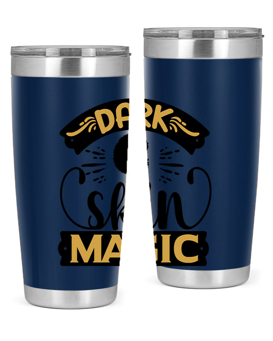 Dark Skin Magic Style 42# Tumbler in stainless steel with vibrant design, perfect for hot and cold beverages.
