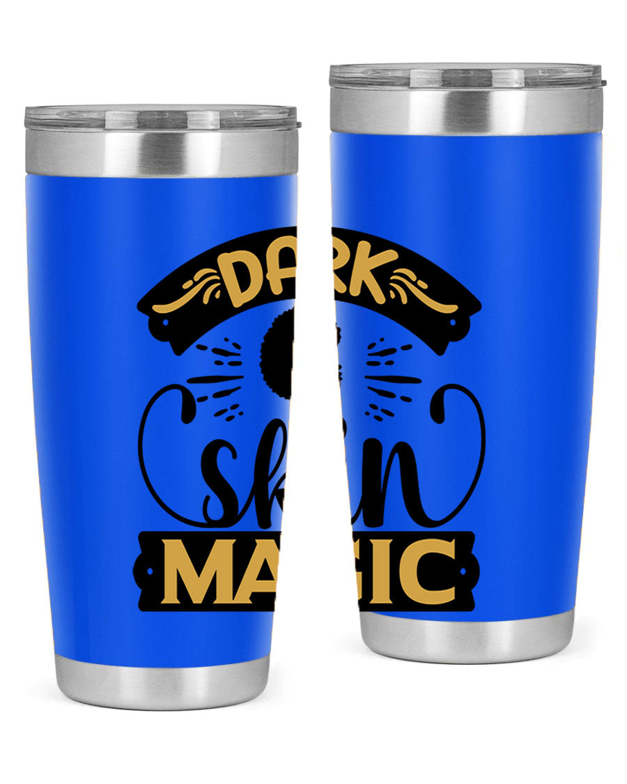 Dark Skin Magic Style 42# Tumbler in stainless steel with vibrant design, perfect for hot and cold beverages.