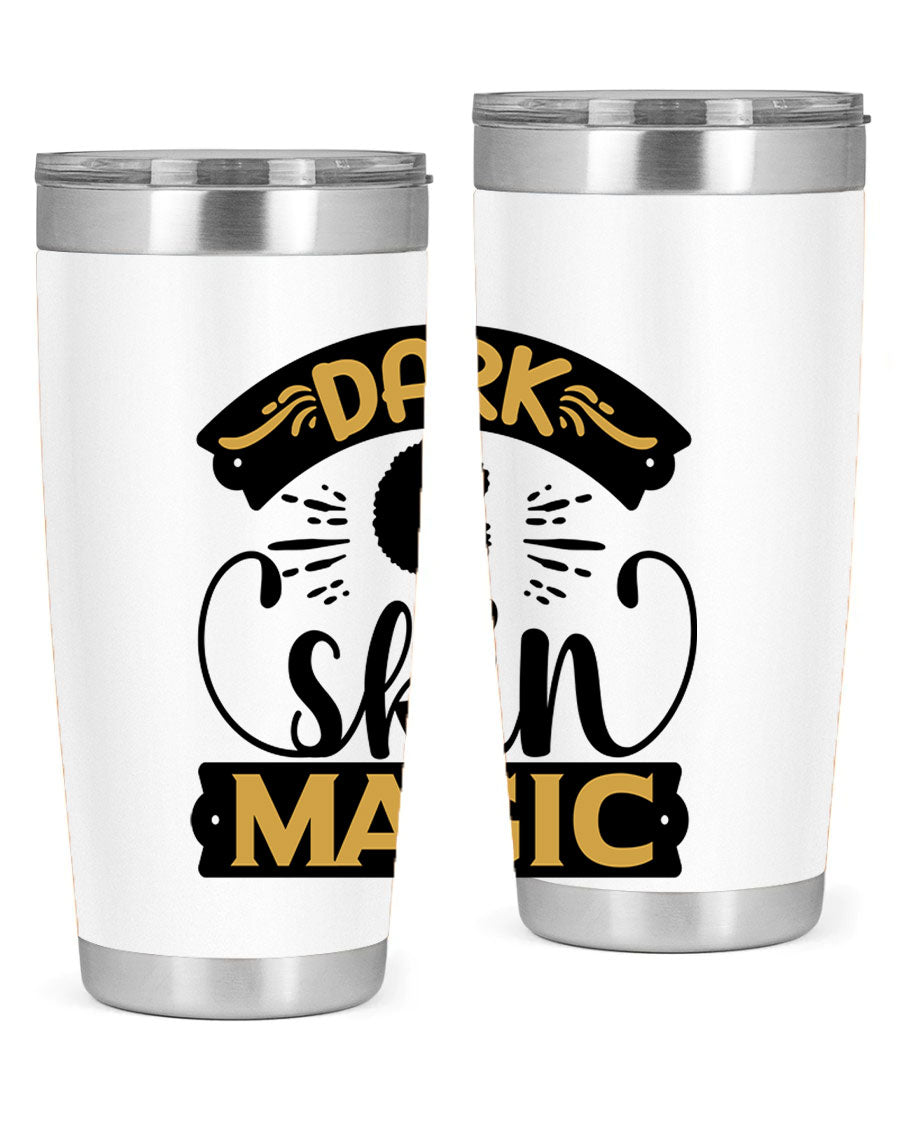 Dark Skin Magic Style 42# Tumbler in stainless steel with vibrant design, perfect for hot and cold beverages.