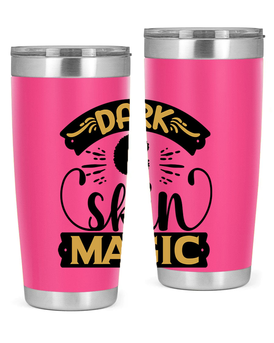 Dark Skin Magic Style 42# Tumbler in stainless steel with vibrant design, perfect for hot and cold beverages.