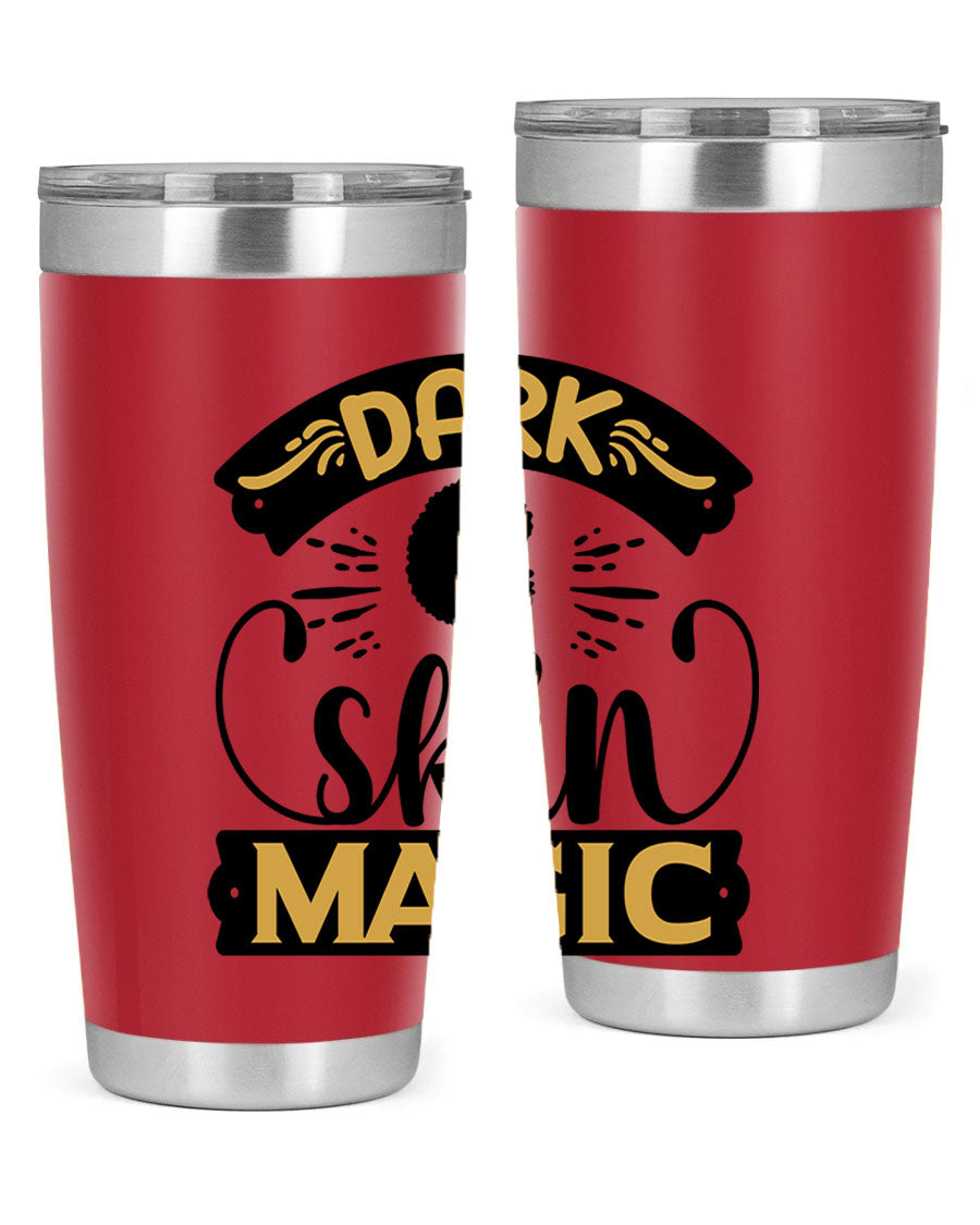 Dark Skin Magic Style 42# Tumbler in stainless steel with vibrant design, perfect for hot and cold beverages.