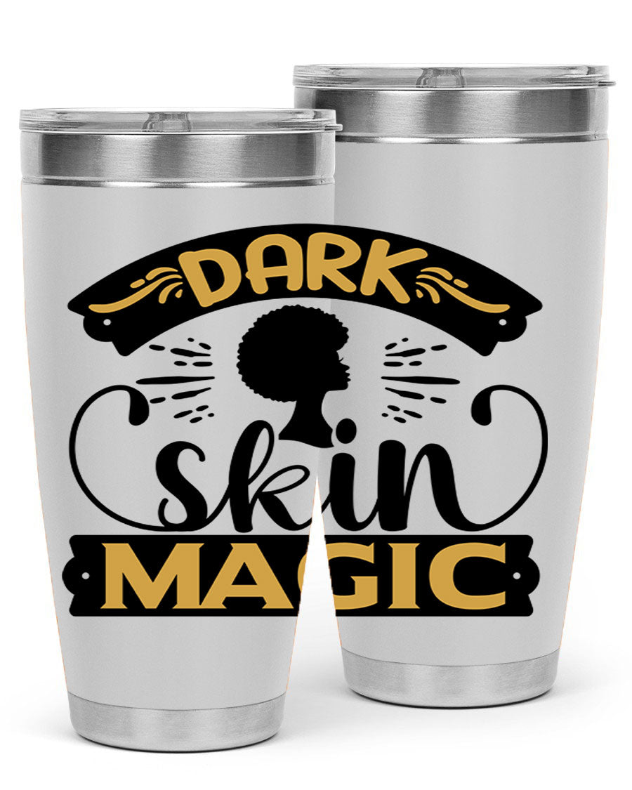 Dark Skin Magic Style 42# Tumbler in stainless steel with vibrant design, perfect for hot and cold beverages.