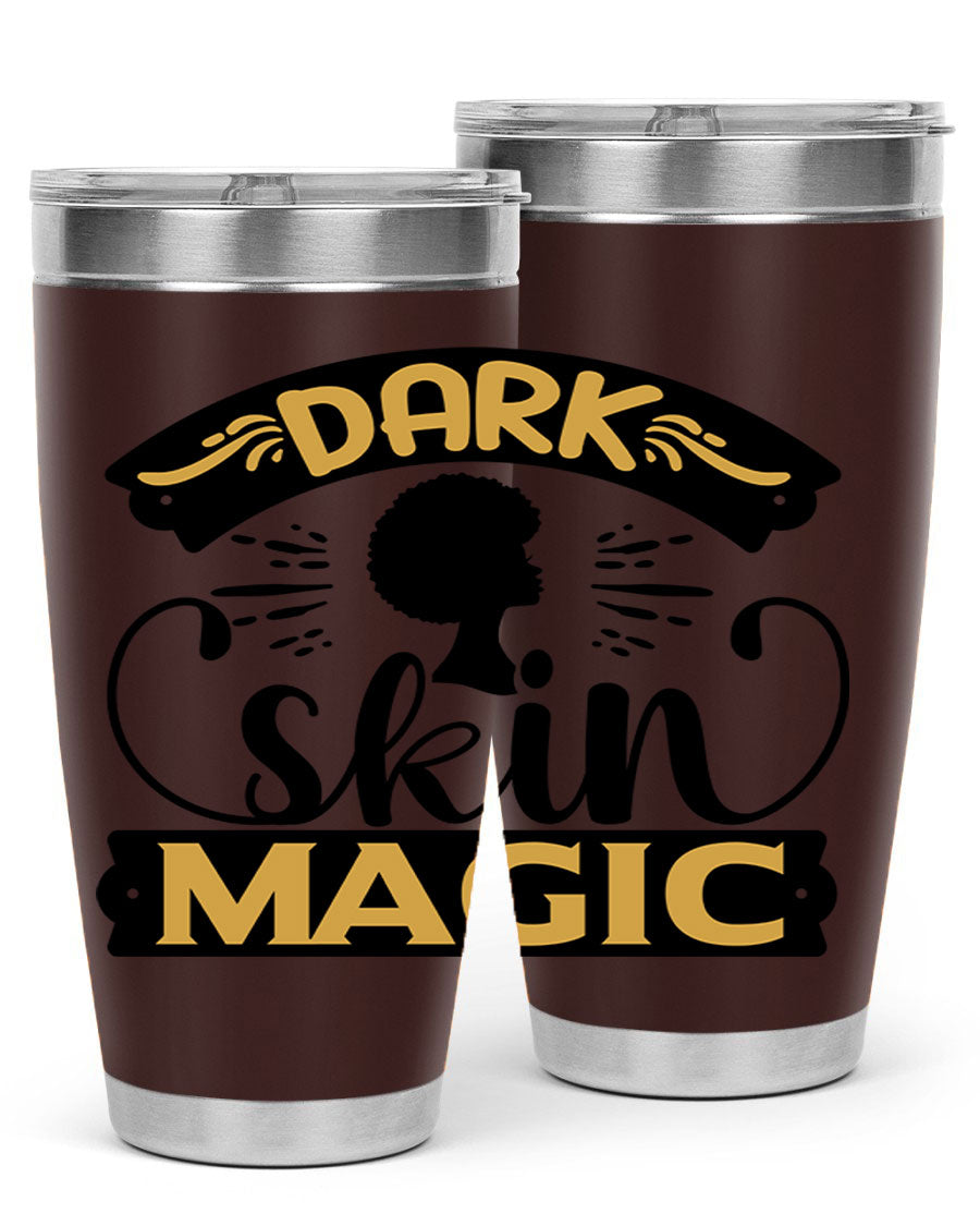 Dark Skin Magic Style 42# Tumbler in stainless steel with vibrant design, perfect for hot and cold beverages.