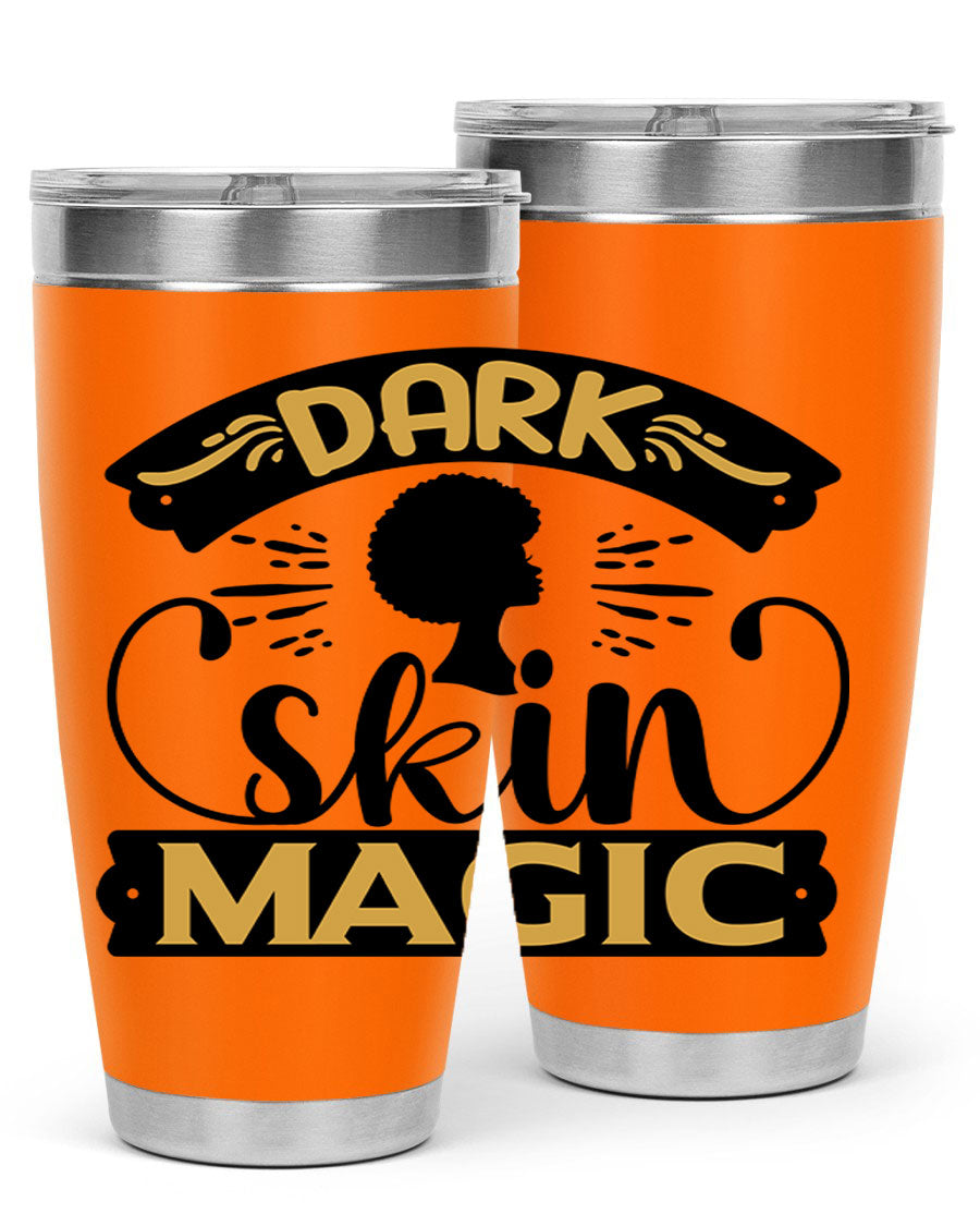 Dark Skin Magic Style 42# Tumbler in stainless steel with vibrant design, perfect for hot and cold beverages.