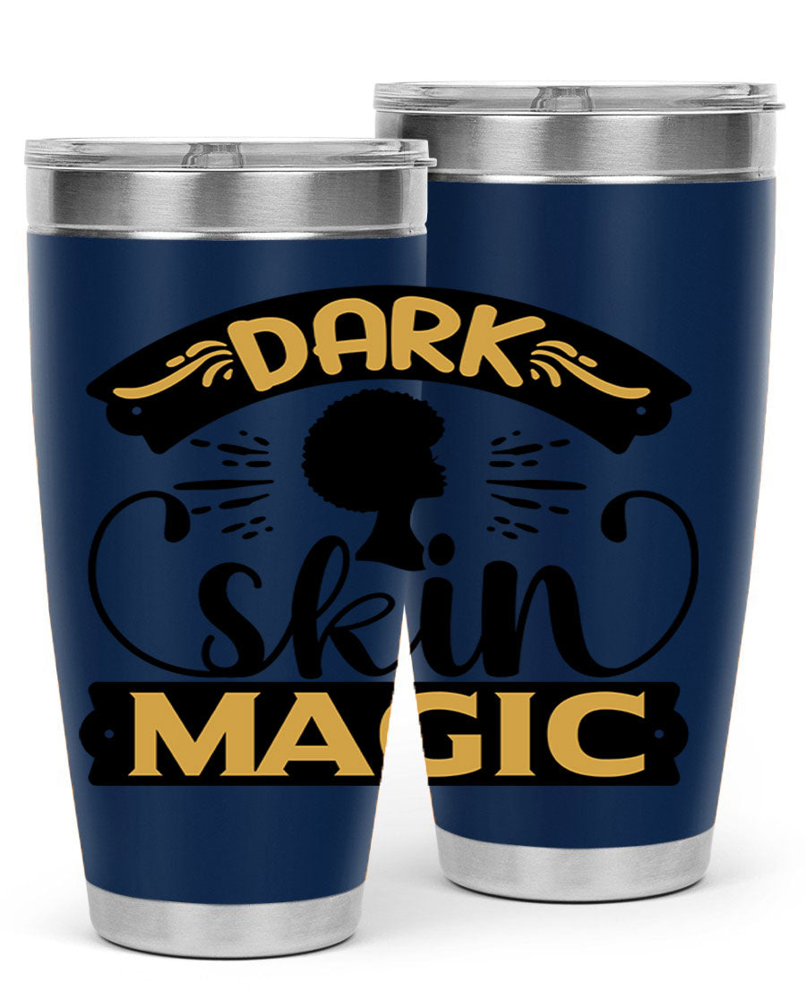 Dark Skin Magic Style 42# Tumbler in stainless steel with vibrant design, perfect for hot and cold beverages.