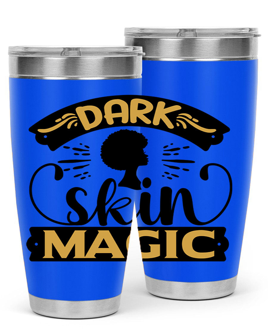 Dark Skin Magic Style 42# Tumbler in stainless steel with vibrant design, perfect for hot and cold beverages.