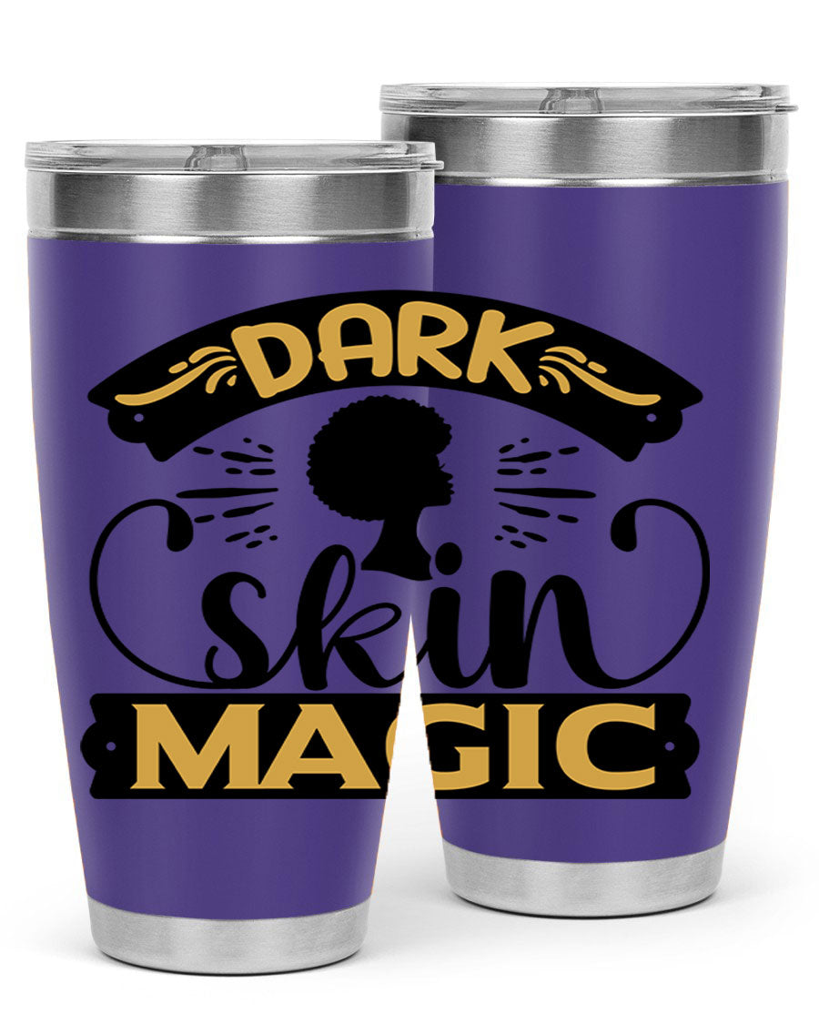 Dark Skin Magic Style 42# Tumbler in stainless steel with vibrant design, perfect for hot and cold beverages.