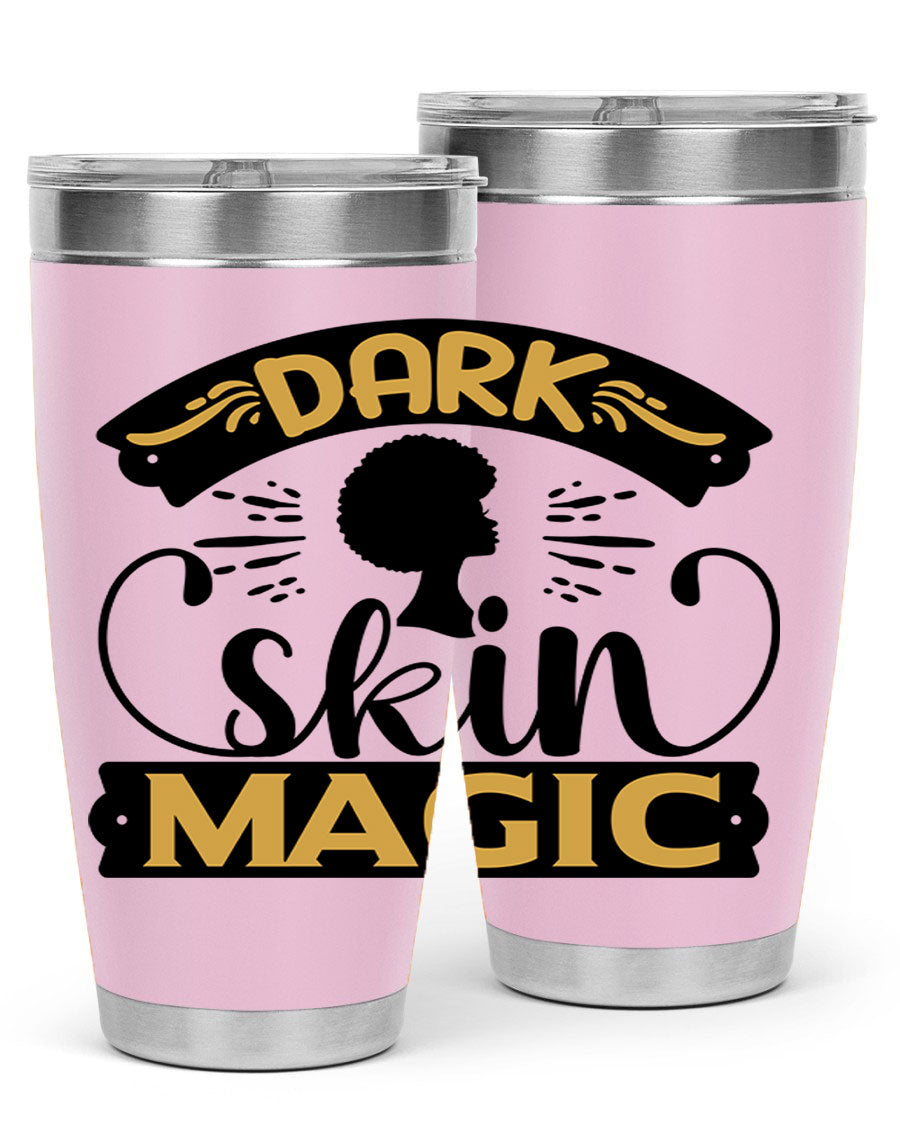 Dark Skin Magic Style 42# Tumbler in stainless steel with vibrant design, perfect for hot and cold beverages.