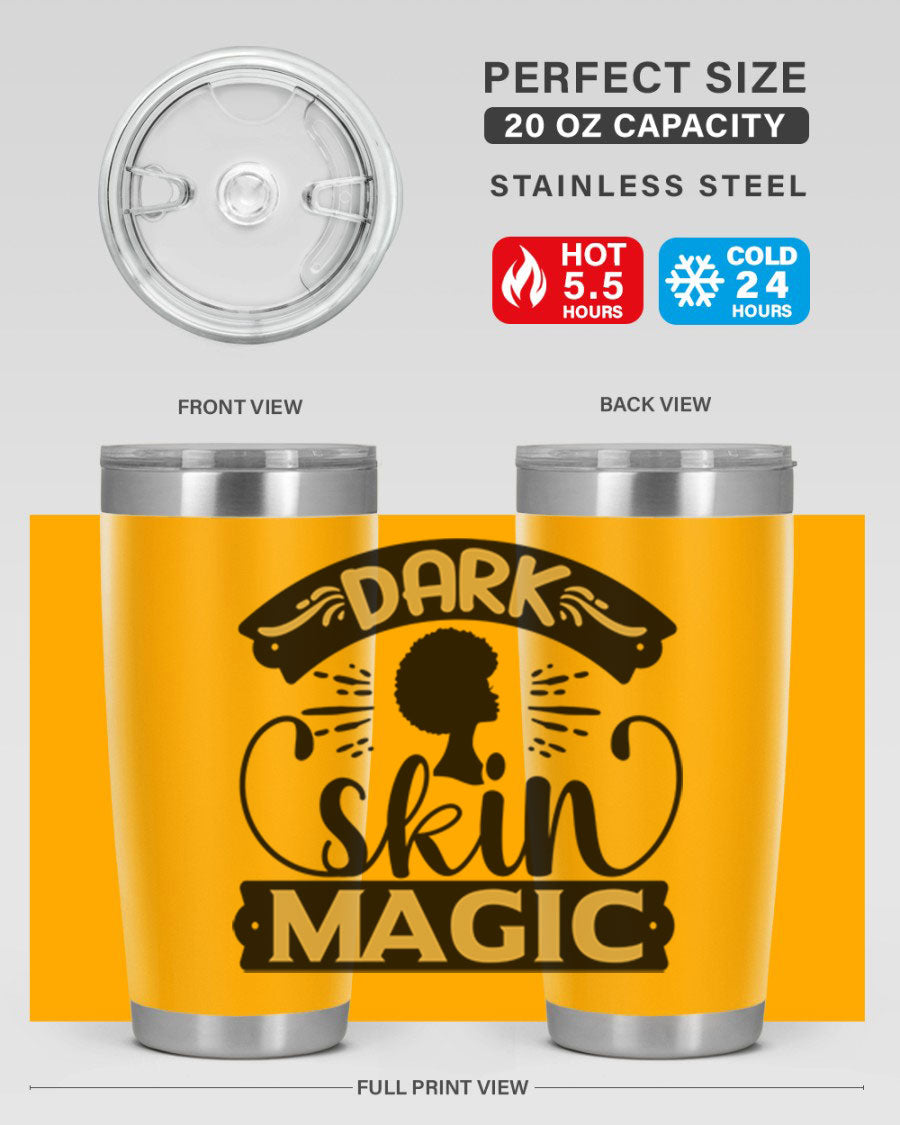 Dark Skin Magic Style 42# Tumbler in stainless steel with vibrant design, perfect for hot and cold beverages.