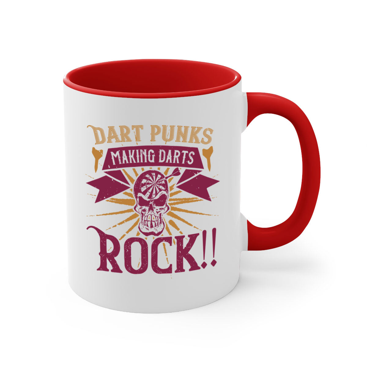 Dart punks making darts rock 1667# Mug with a glossy finish, featuring a colored handle and interior, available in multiple colors.