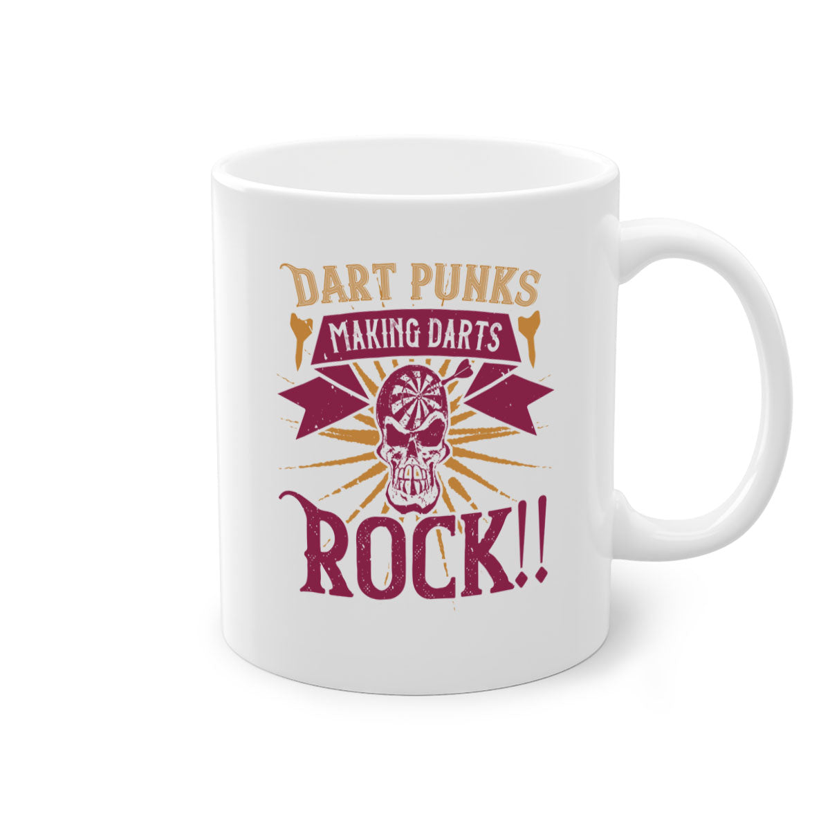 Dart punks making darts rock 1667# Mug with a glossy finish, featuring a colored handle and interior, available in multiple colors.