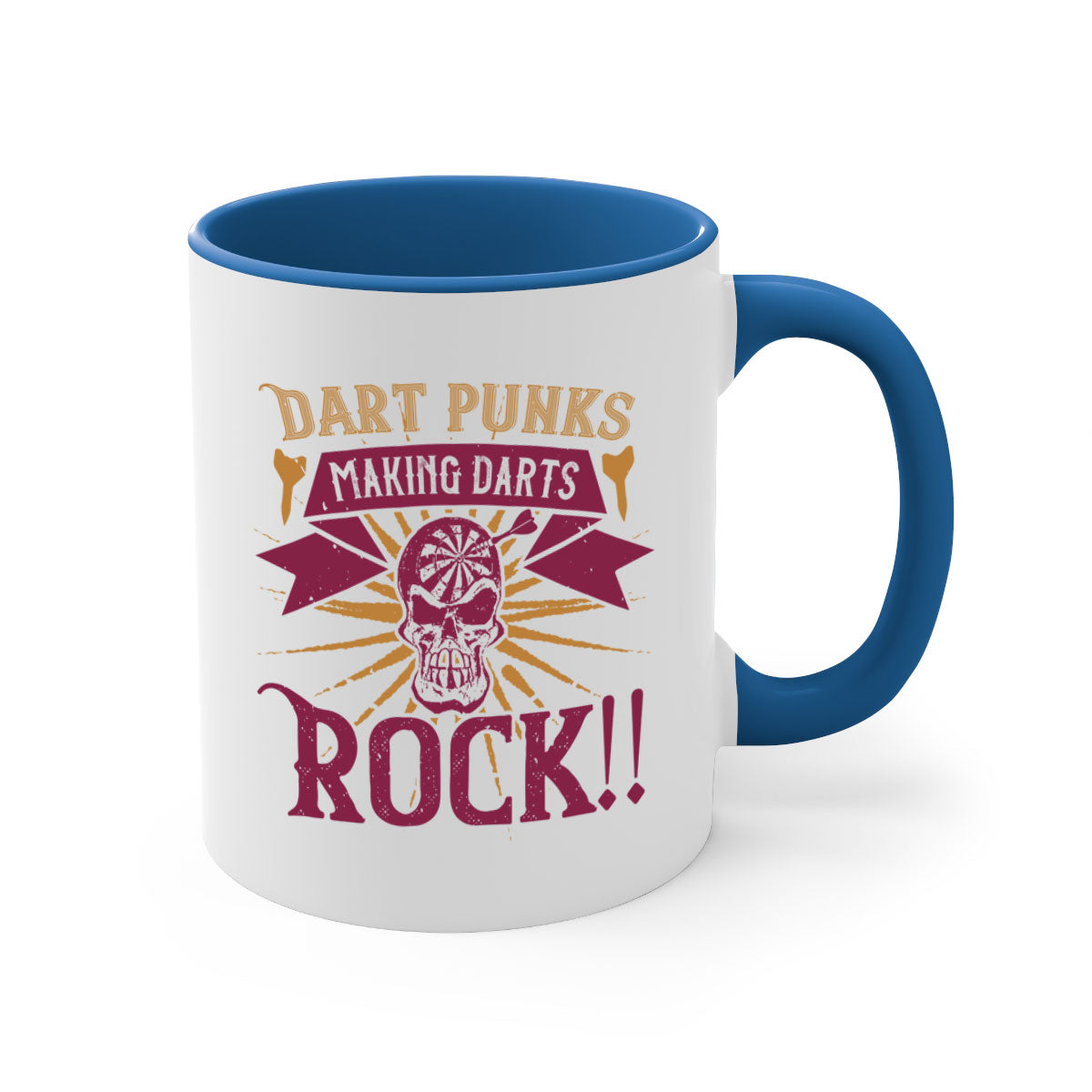 Dart punks making darts rock 1667# Mug with a glossy finish, featuring a colored handle and interior, available in multiple colors.