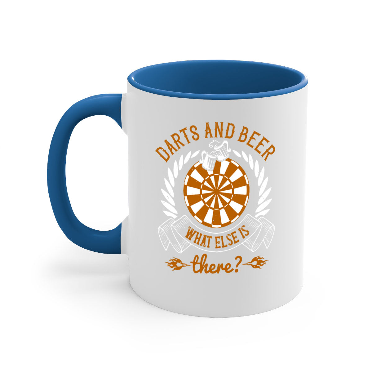 Darts And Beer Mug featuring a two-tone design with a colored handle and glossy finish, available in multiple colors.