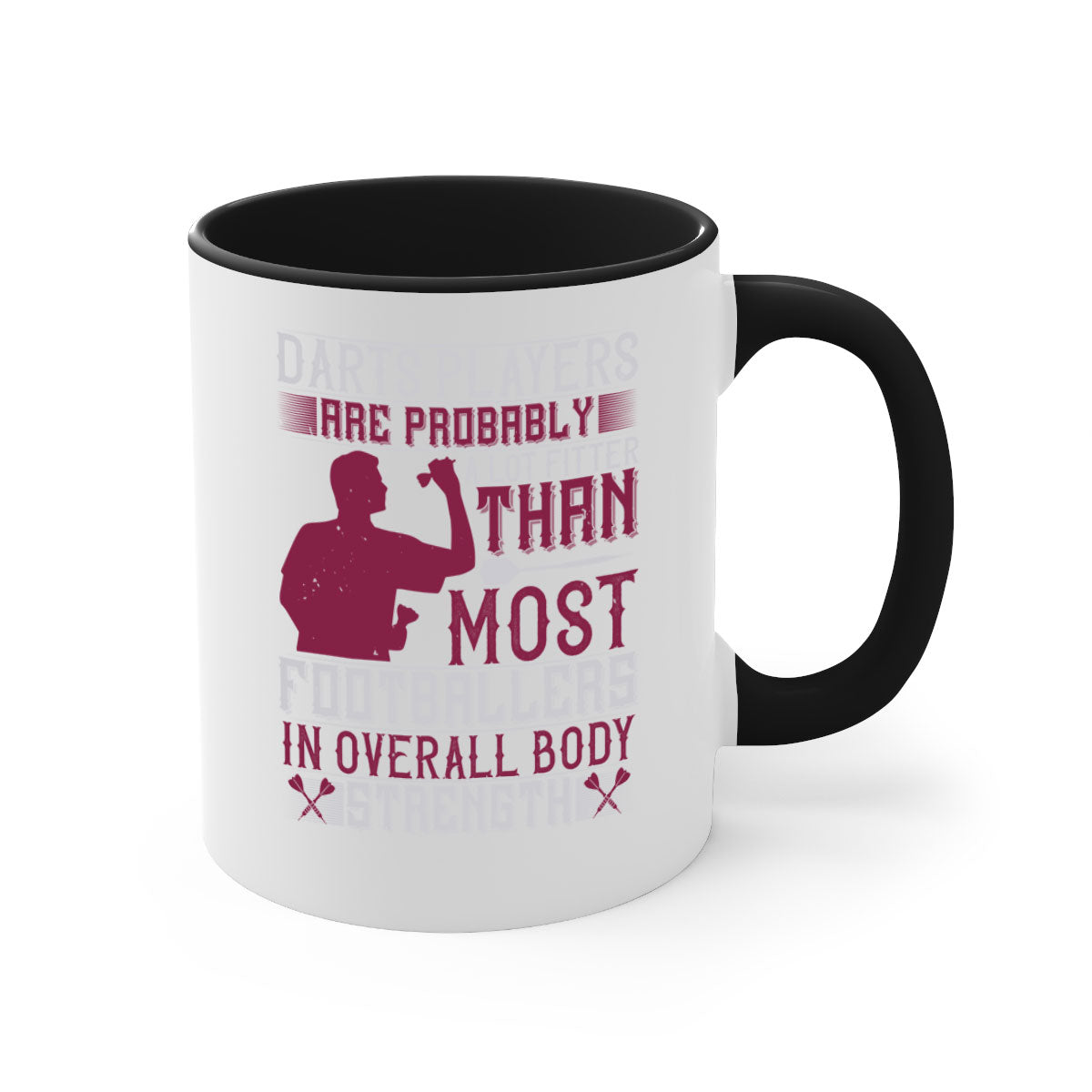 A stylish two-tone Darts players mug with a colored handle and glossy finish, available in multiple colors and sizes.