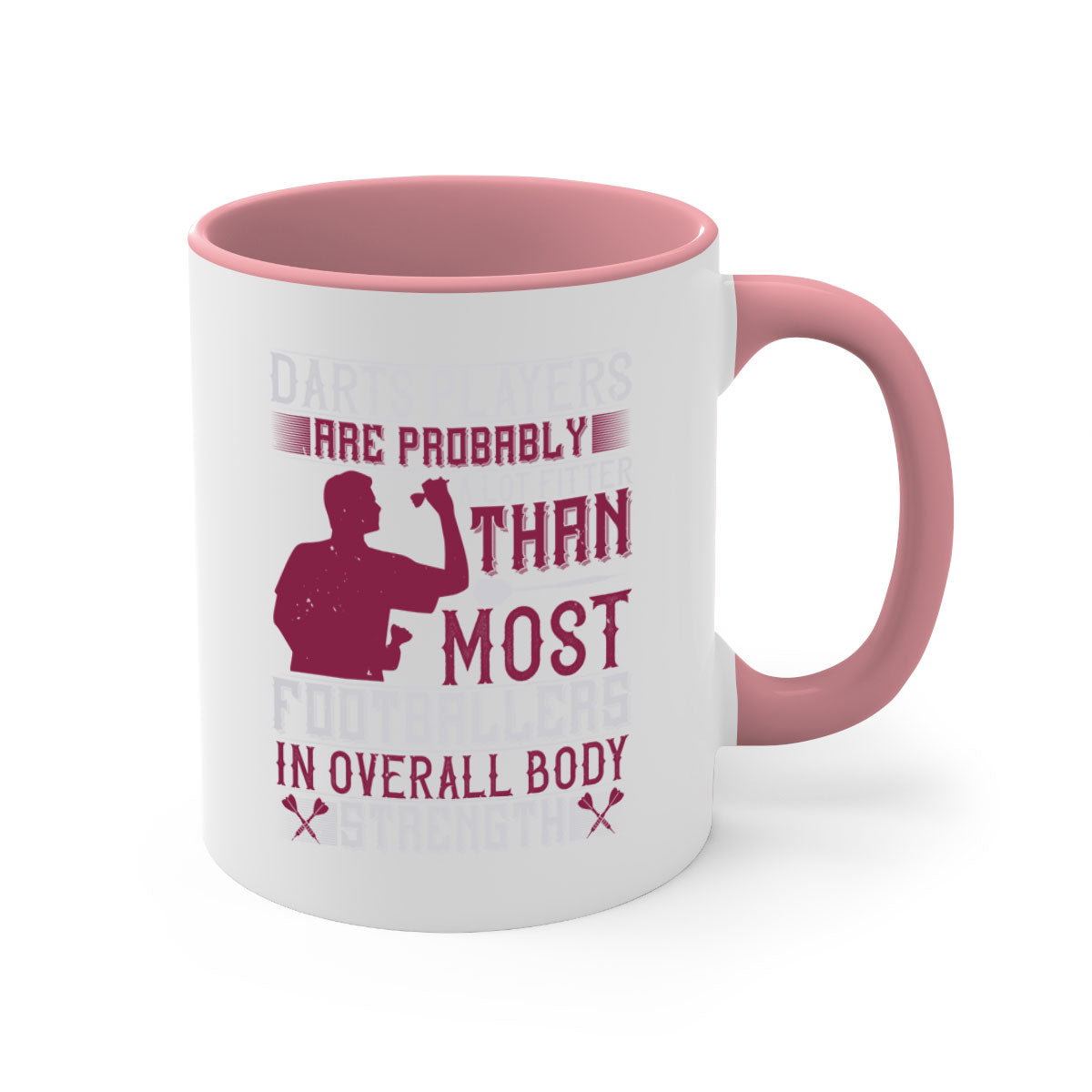 A stylish two-tone Darts players mug with a colored handle and glossy finish, available in multiple colors and sizes.