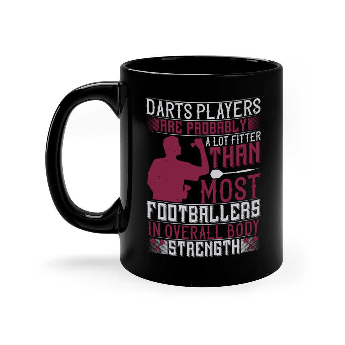 A stylish two-tone Darts players mug with a colored handle and glossy finish, available in multiple colors and sizes.