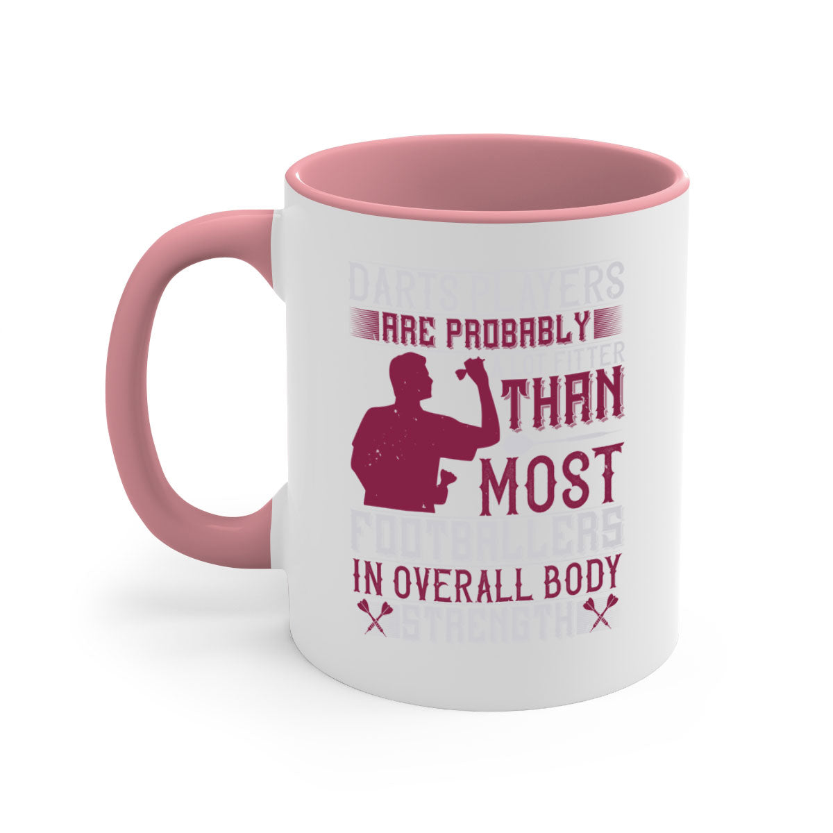 A stylish two-tone Darts players mug with a colored handle and glossy finish, available in multiple colors and sizes.