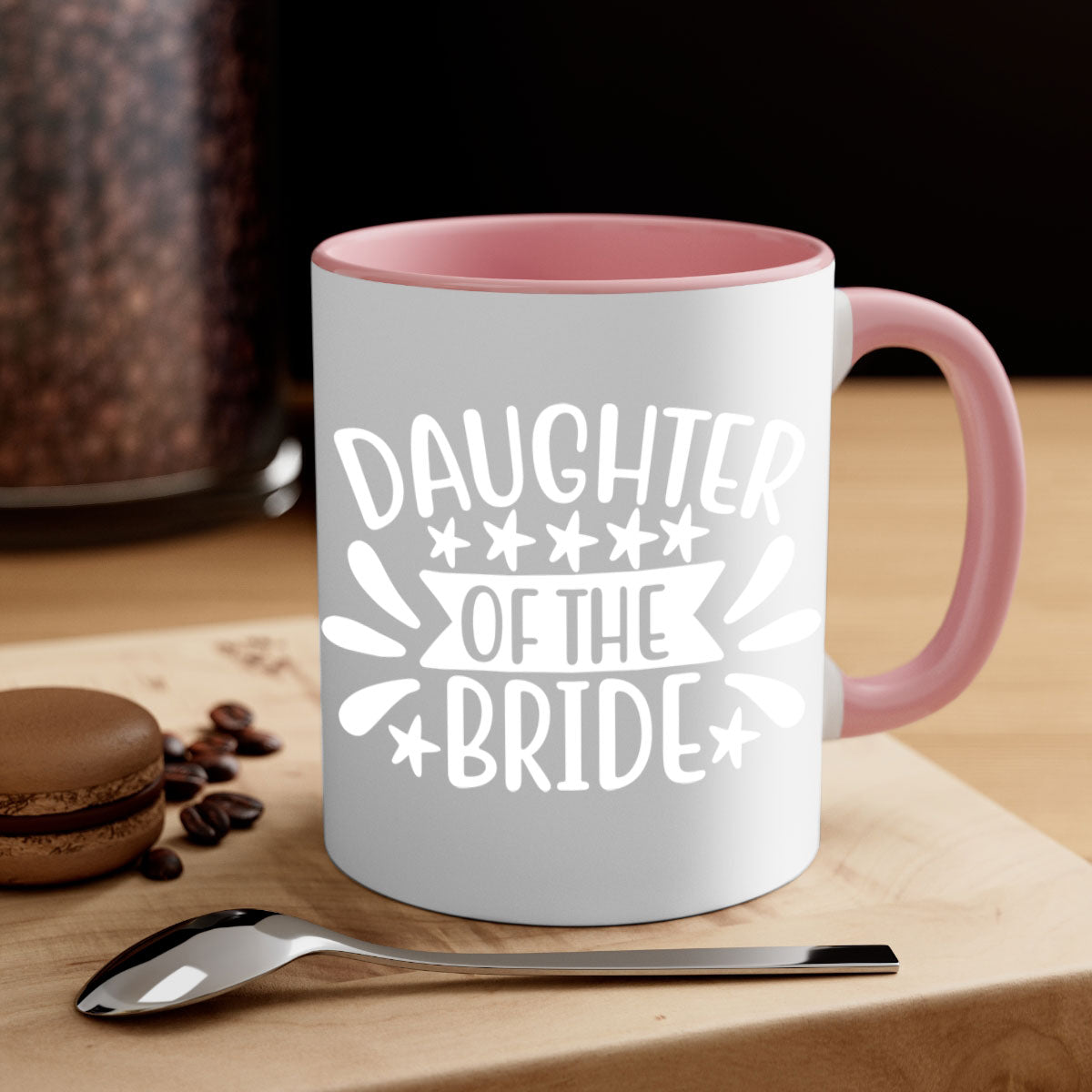 Daughter 4# Mug featuring a two-tone design with a colored handle and glossy finish, available in multiple colors.