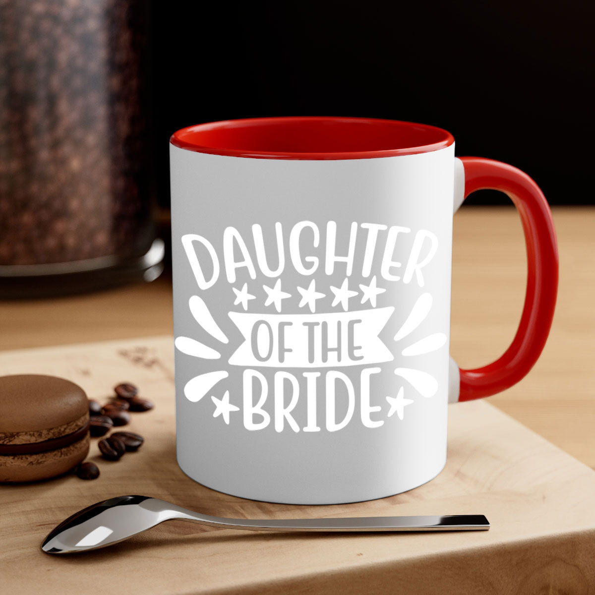 Daughter 4# Mug featuring a two-tone design with a colored handle and glossy finish, available in multiple colors.