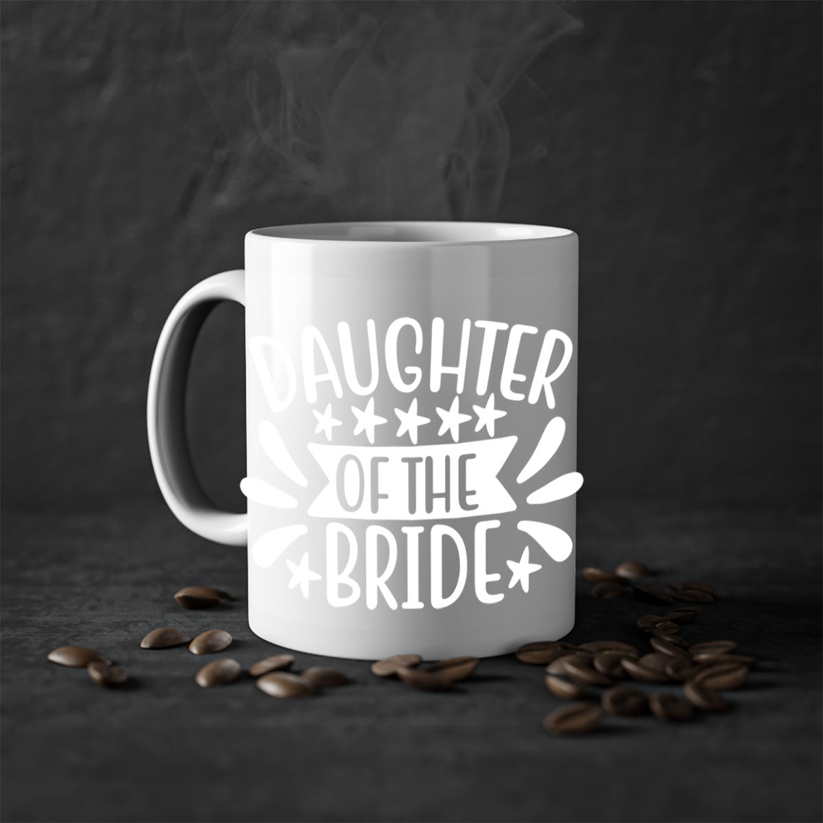 Daughter 4# Mug featuring a two-tone design with a colored handle and glossy finish, available in multiple colors.