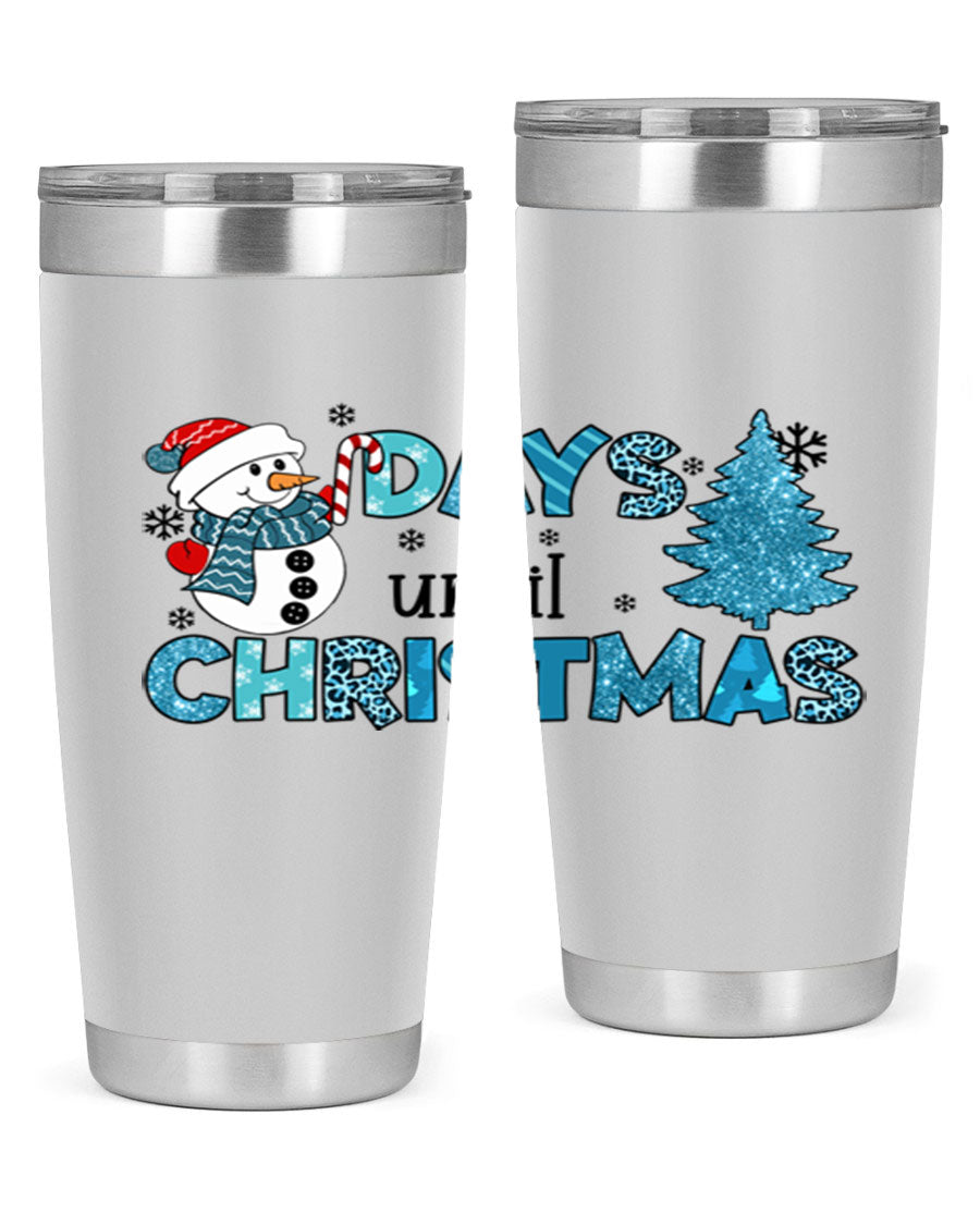 Day until Christmas 92# Tumbler, a 20oz double wall vacuum stainless steel tumbler with a festive design, perfect for hot and cold beverages.